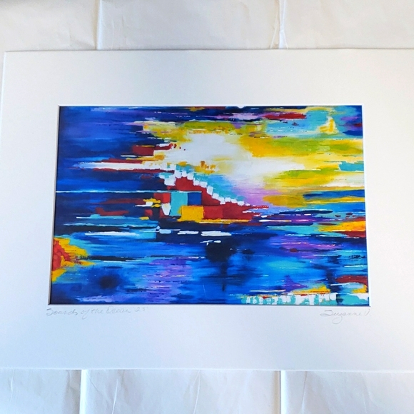 Original Art Print 8x12 "Sounds Of The Ocean" Matted Ready To Frame Hawaiian Art - Picture 8 of 9